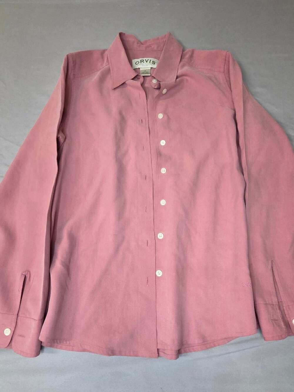 Orvis Silk Button-Down S Dusty Rose Pink